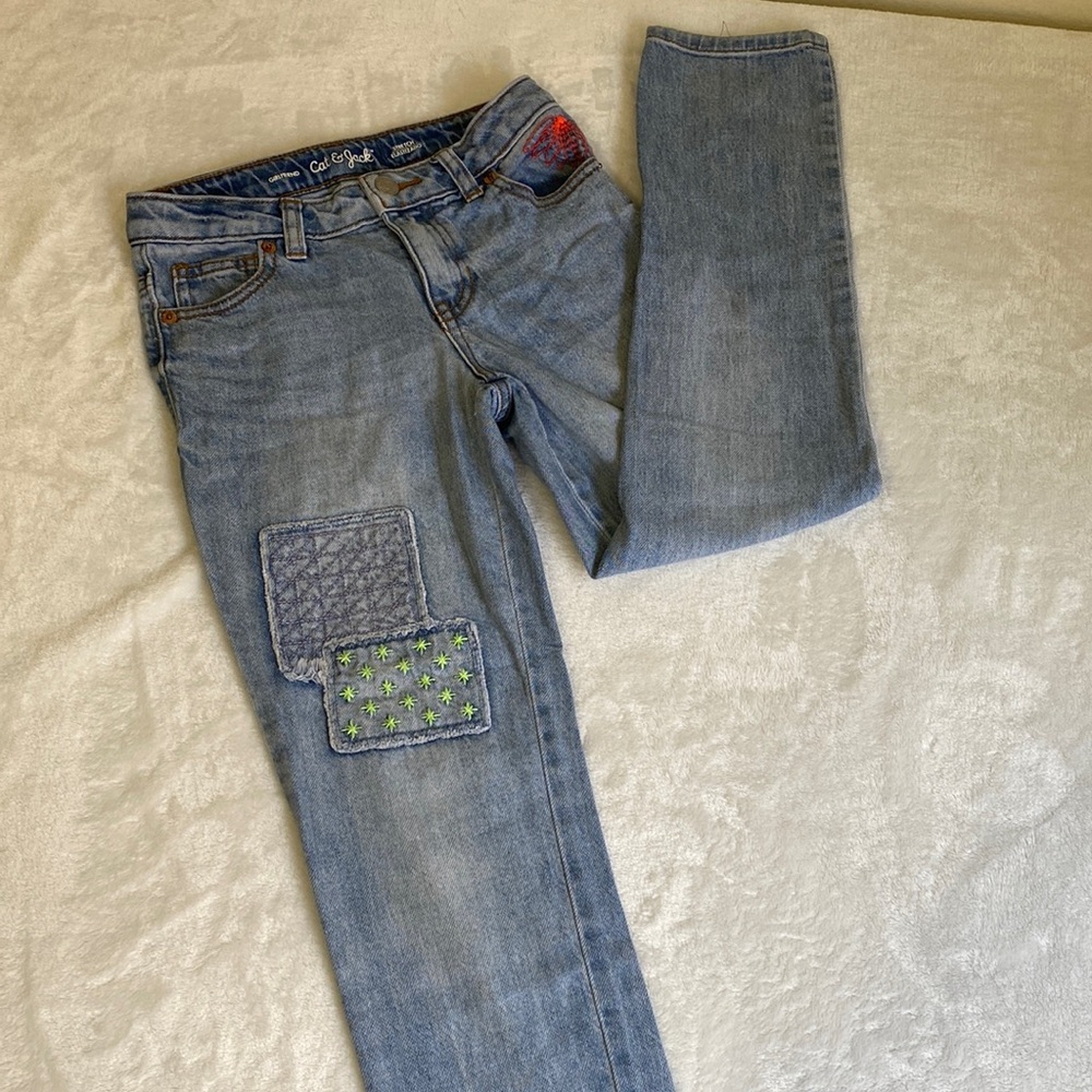 Cat & Jack Embroidered Girlfriend Girl’s Jeans Size 7